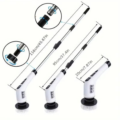 1 Set, Electric Cleaning Brush, Wireless Electric Rotating Scrubber, 7 Brush Heads and Adjustable Extension Handle, Bathroom Cleaning Brush, Household Cleaning Tools
